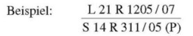 Beispiel: L21 R1205/07 durch S14 R311/05 (P)